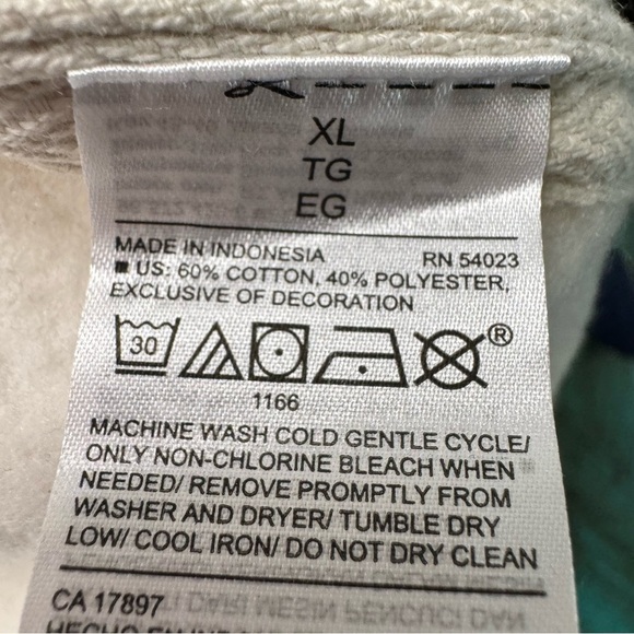 Old Navy Cream & Blue Hooded Sweater Size XL NWT - Picture 7 of 8